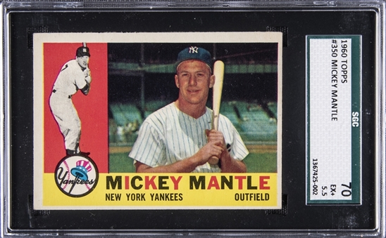 1960 Topps #350 Mickey Mantle - SGC EX+ 5.5